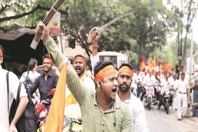 hindutva forces with sword