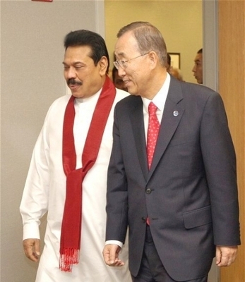 Rajapaksa and Ban Ki Moon